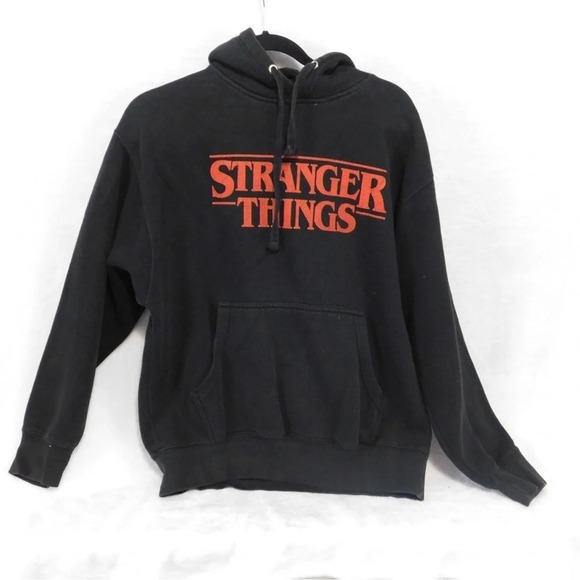 Stranger Things Black Hoodie with Red Logo – Unisex Size M - Picture 2 of 3